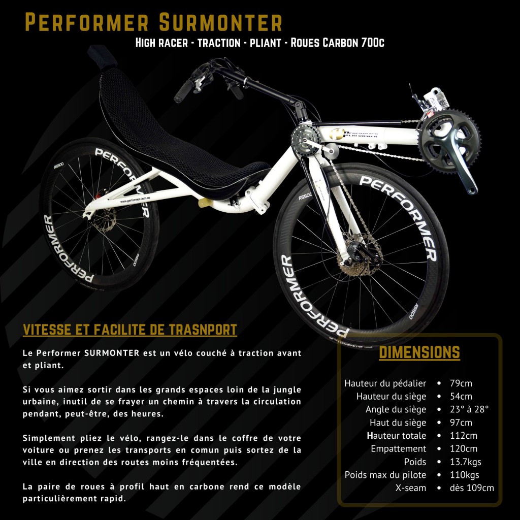 Velo Couche Performer High Racer Surmonter pliant